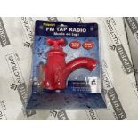 24 x Maxim FM Tap Red Radio Splash Proof Comes With Suction Pads, Splash Proof, Easy to use, Turn on
