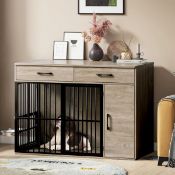 Boxed Manufactured Wood Dog House with 2 Doors Grey 86 cm (H) x 63 cm (W) x 120 cm (D) (LOC: SR6(3.