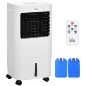 Boxed HOMCOM Air Cooler, Mobile Cooling Fan Humidifier Air Conditioner with 15L Water Tank,