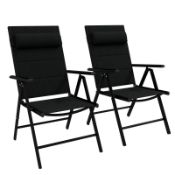 Boxed Outsunny Set of Two Padded Garden Chairs - Black (LOC: R49.20-KK1136 - 1LP)