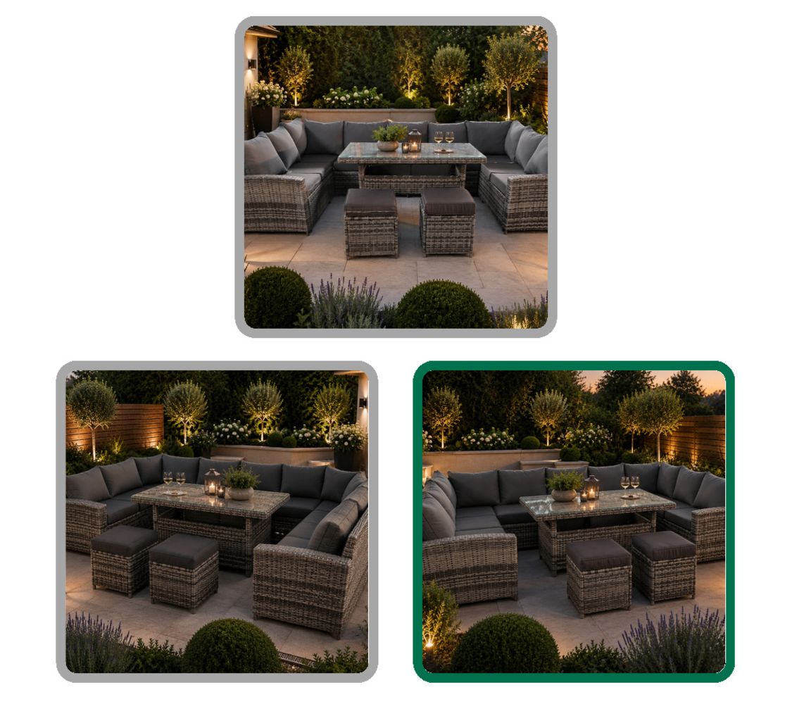 Quantity of New & Boxed Belagio 11 Seater Luxury Rattan Garden Dining Sets. RRP: £1,979 - Delivery Available!