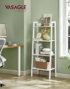 VASAGLE Ladder Shelf, 4-Tier Bookshelf, Bookcase, for Living Room, Bedroom (LOC: SR9.2.2-QA952 -