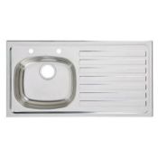 Utility Stainless steel 1 Bowl Sink & drainer RH 490mm x 940mm (LOC: SR9.2.2-QA971 - 1P)