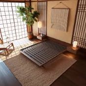 Boxed Japanese Style Queen Floor Wood Bed (LOC: SR4-QA2093 - QP)
