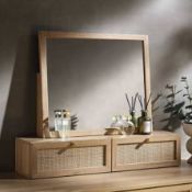 Boxed Frances Woven Rattan Vanity Mirror, Natural RRP £198.99. Ensure dressing up is done in style
