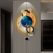 Boxed 670mm LED Silent Wall Clock Multi-function Display Voice-Activated with Night Light (LOC: