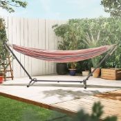 Boxed 2 Person Orange Hammock with Stand, Orange (LOC: SR3,4.8Door-RR368 - 1LP)
