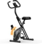Boxed Dskeuzeew 4-in-1 Foldable Exercise Bike, 16 Magnetic Resistance Exercise Bike With Heart
