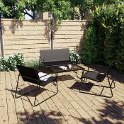 Krista Matt Black Metal 4 Seater Coffee set (LOC: SR2.5F-KK4176 - QP)