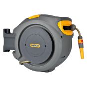 Hozelock Pro Auto-reel Wall-mounted Grey Auto Hose reel & hose (L)30m - Prevents Kinks & Tangles (