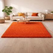 Orange Shaggy Rug Soft Plush Dense Pile Modern Area Carpet (120x170 cm) (LOC: SR2(3.5)-KK4156 -