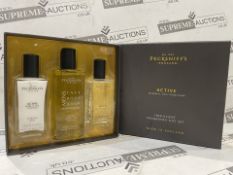 5 X BRAND NEW PECSKNIFFS ENGLAND 3 PIECE ACTIVE MANDARIN, ZEST, CEDARWOODS INDULGENT FRAGRANCE