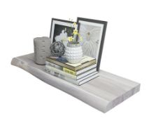 5 X BRAND NEW Acacia Afloat Shelf Floating Shelf FSC 700x250x38mm, Finger-joint with Live edge,