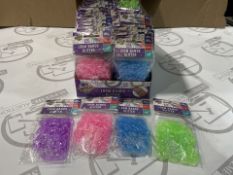 2 x Boxes of 152 Brand New packs of Glitter Loom Bands, each pack contains 250 bands, multiple