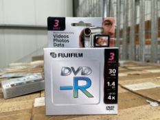 100 X BRAND NEW PACKS OF 3 FUJIFILM DVD-R 1.4GB DISCS (LOC: 23.11-AA7839 - 2P)