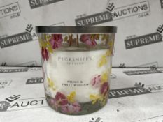 6 X BRAND NEW PECKSNIFFS ENGLAND 550G LUXURY PEONY AND SWEET WILLIAM SCENTED CANDLES RRP £57 EACH (