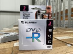 100 X BRAND NEW PACKS OF 3 FUJIFILM DVD-R 1.4GB DISCS (LOC: 23.11-AA7841 - 2P)