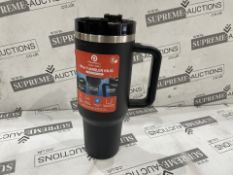 8 X BRAND NEW POWERFULL DUAL WALL 40OZ STAINLESS STEEL TUMBLER MUGS (COLOURS MAY VARY) (LOC: 35.2-