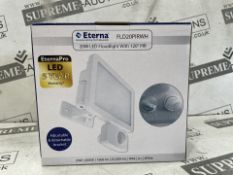 10 X BRAND ENW ETERNA 20W LED FLOODLIGHTS WITH 120 DEGREES PIR RRP £24 EACH (LOC: 18.16-AA9299 -