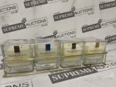 6 X BRAND NEW PECKSNIFFS ENGLAND SETS OF 4 ASSORTED 100G PREMIUM CANDLES IN METAL CAGE RRP £75