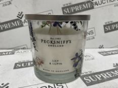 6 X BRAND NEW PECKSNIFFS ENFLAND 550G LUXURY LILY AND LUPIN SCENTED CANDLES RRP £57 EACH (50735) (
