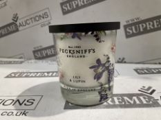 12 X BRAND NEW PECKSNIFFS ENGLAND 198.4G LUXURY LILY AND LUPIN SCENTED CANDLES RRP £30 EACH (