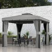 Boxed Outsunny 3 x 3m Garden Gazebo With Netting & Curtains (LOC: SR6.3.5-QA1912 - HP)