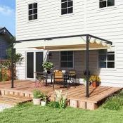 Boxed Outsunny Wall-Mounted Retractable Pergola Gazebo 4x3m. RRP £269.99. (LOC: SR6R-QA1883 - OSL)