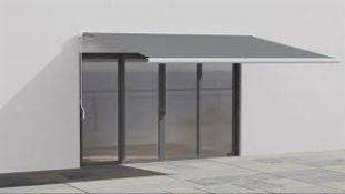 Boxed Outsunny 4 x 3 m Full Cassette Electric/Manual Retractable Awning with LED Light. (LOC: SR6R-