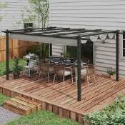 Boxed Outsunny 4 x 3m Garden Pergola with Retractable Sun Shade Canopy. (LOC: SR6.3.5-QA1911 - OSL)