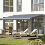 Boxed Outsunny Retractable Manual Awning 2.5 x 2m (LOC: SR6.3E-QA1931 - OSL)