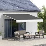 Boxed Outsunny Retractable Electric Awning - Remote Controller - 4 x 3m. RRP £499.00. (LOC: SR6R-