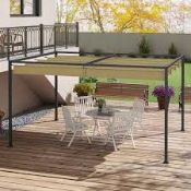 Boxed Outsunny 3 x 2m Garden Pergola with Retractable Sun Shade Canopy (LOC: SR6R-QA1942 - OSL)