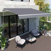 Boxed Outsunny Retractable Manual Awning 3 x 2.5m (LOC: SR6.3E-QA1932 - OSL)