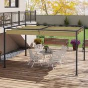 Boxed Outsunny 4 x 3m Garden Pergola with Retractable Sun Shade Canopy . RRP £339.00. (LOC: SR6R-