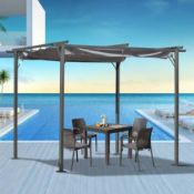 Boxed Outsunny 3 x 3m Metal Garden Pergola Retractable Canopy (LOC: SR6.3.5-QA1899 - OSL)