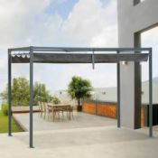 Boxed Outsunny 3 x 2m Outdoor Metal Garden Pergola with Retractable Roof (LOC: SR6R-QA1959 - OSL)