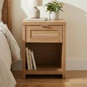 Boxed 43cm W Bedside Table Natural Oak (LOC: SR6(4.4)-KK4728 - 1LP)