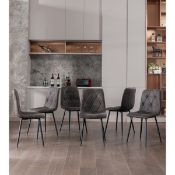Boxed Abishanth Upholstered Dining Chair Grey set of 6 (LOC: SR6(4.4)-KK4732 - MP)