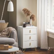 Boxed Saturmino 40cm W Bedside Table White (LOC: SR6(3.1)-KK4695 - 1LP)