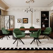 Boxed 48.5cm H Swivel Upholstered Dining Chairs Ergonomic Back (LOC: SR6(3.3)-KK4712 - MP)