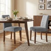 Boxed 48cm H Fabric Upholstered Upholstered Back Side Chair (Set of 2) Dark Grey (LOC: SR6(3.3)-