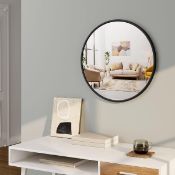 Boxed Shantris Metal Wall Mirror 50 cm H x 50 cm W Black (LOC: SR6(4.4)-KK4734 - 1LP)