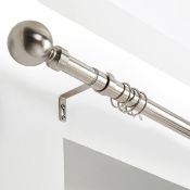Boxed Waloo Premium-Quality Adjustable Plain Metal Curtain Rod for Heavy Room Darkening Panels (with