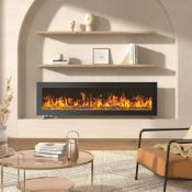 Boxed Wall mount Electric Fireplace with Remote Included, 12 Flame Colours,1800W 32.7cm H x 127cm
