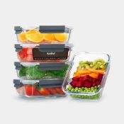 Boxed Glass Food Storage Containers – 5 Piece Set (LOC: SR5(4.1)-KK4897 - 1P)