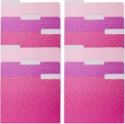 51 X BRAND NEW PACKS OF 12 Pink Decorative File Folders, 1/3 Cut Tab, Letter Size, Gold Foil Dots (