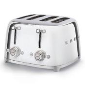 Smeg 4 Slice Toaster Stainless Steel (TSF03SSUK). RRP £229.9. (LOC: RS2.10-QA2155 - 1P)