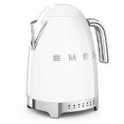 Smeg 50s Style KLF04WHUK White Variable Temperature Electric Kettle. RRP £229.99. (LOC: RS1.10-