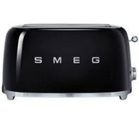 SMEG TSF02BLUK 4-Slice Toaster - Black. RRP £189.99. (LOC: RS1.10-QA2217 - SP)